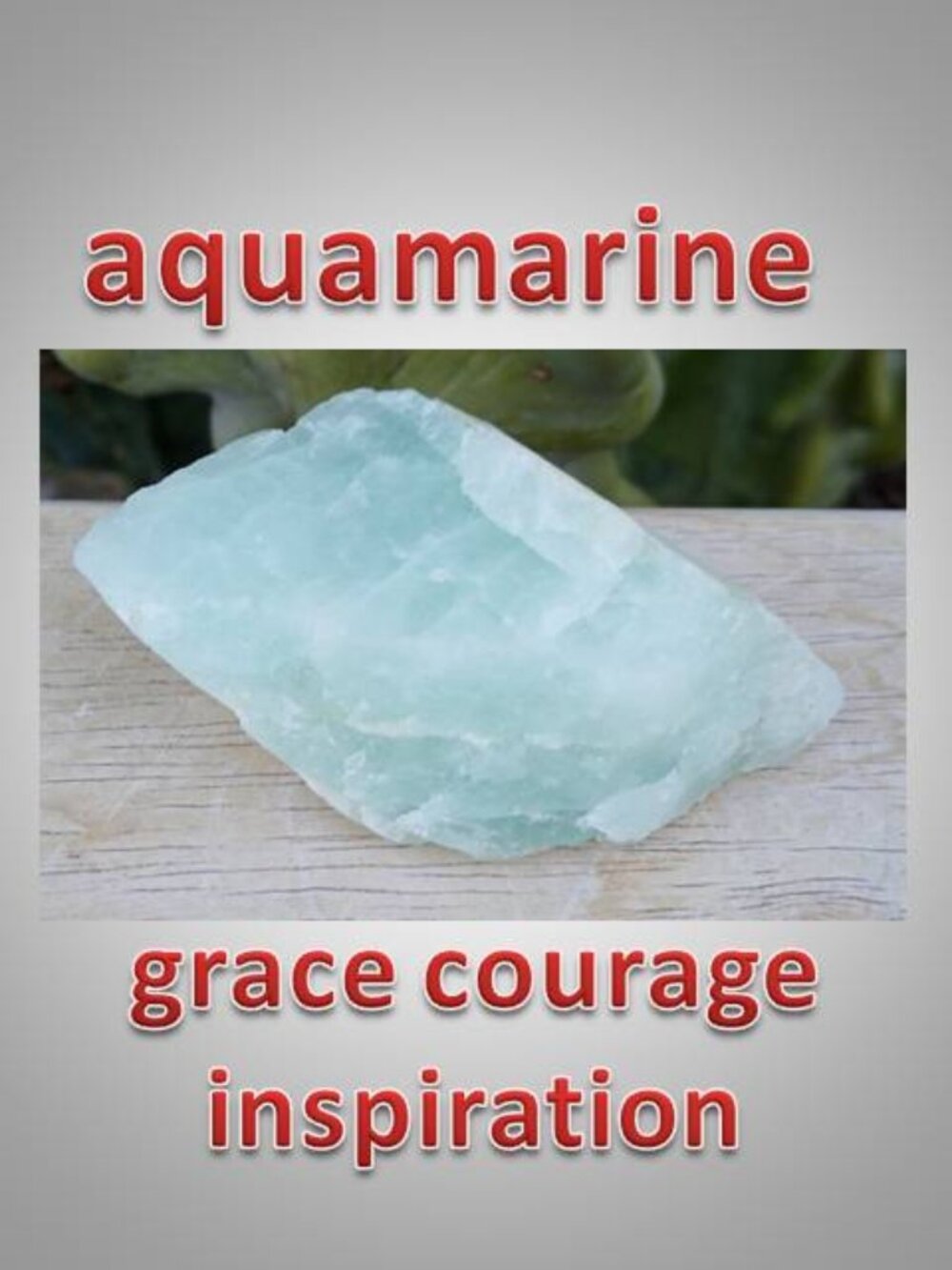 #4 Aquamarine raw mineral crystal March birthstone : Peace Courage Inspiration